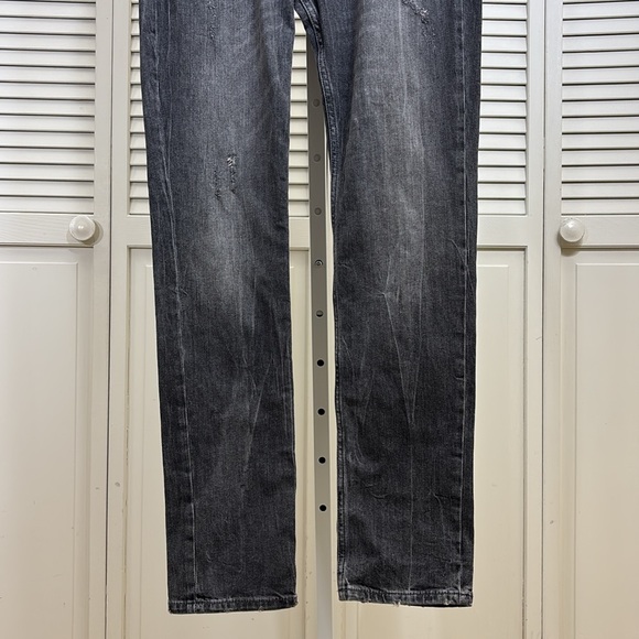 ALL SAINTSRex Slim Jeans in Faded Black Distressed Size 33